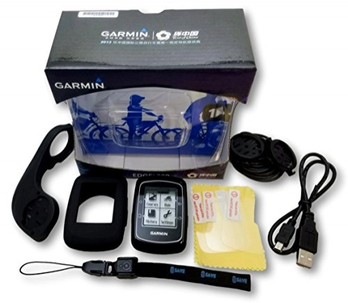 Cycling Computer : Garmin Edge 200 Cycling GPS Bonus Bundle - Includes Edge 200, Out-Front Mount, Protective Silicone Case, 3 Screen Protectors, Tether / Lanyard, and More