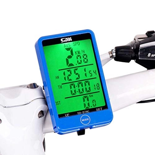 Cycling Computer : Garneck Waterproof Backlit with Bicycle Computer and Digital LCD Display for Outdoor Cycling and Fitness Multifunction for Biker / Men / Women / Teenagers, 4YMZAKI20415CD5G25VHI4Q, Blue Wireless, 7, 3 x 4, 5