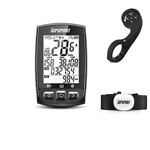 Cycling Computer : GPS Bicycle Bike Cycling Computer, iGPSPORT Wireless Cyclocomputer Odometer and Speedometer with Bluetooth ANT+ Function Heart Rate Monitor Chest Strap Fitness Bike Extension Mount