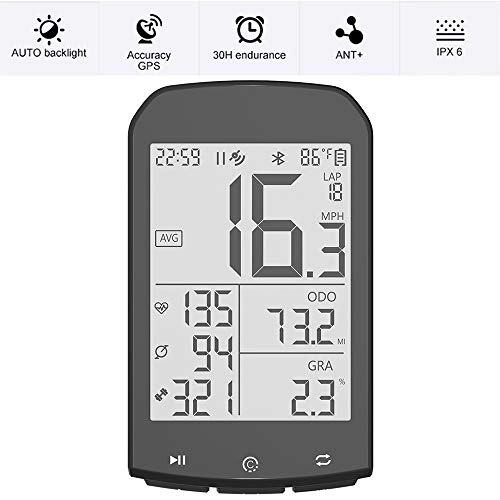 Cycling Computer : GPS Bike Computer Wireless Bicycle Speedometer Waterproof Road Bike MTB Bluetooth ANT Navigator with Auto Backlight