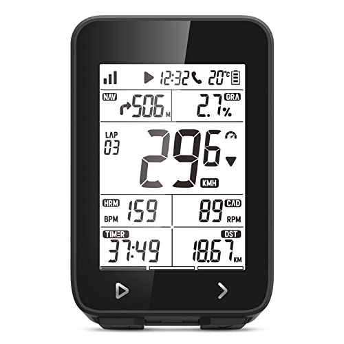 Cycling Computer : GPS Cycling Computer BT5.0 ANT+ Rechargeable IPX7 Water Resistant Bike Odometer with GPS Navigation Incoming Call Reminder