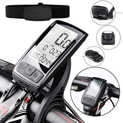 Cycling Computer : HONGLONG Bicycle computer wirelessly, bike speedometer, with speed and cadence sensor, backlight, 2.5-inch large LED screen, waterproof Long AkkulaufzeitIPX5, is the best companion for cycling