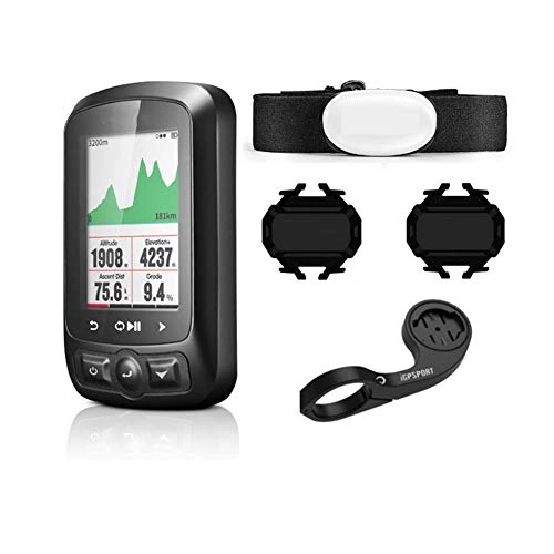 Cycling Computer : HONGLONG Wireless Bicycle Computer Bicycle Speedometer, IP65 Waterproof, LED Backlight, with Heart Rate Monitor And GPS, Long Battery Life, 80 Bike Data for Reference