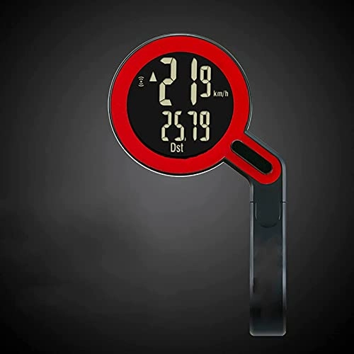 Cycling Computer : hsj WDX- Cycling Computer Wireless Large Round Screen Speed measurement (Color : Black red, Size : A)