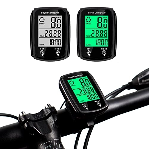 Cycling Computer : Ieohen Bicycle Speedometer Odometer, Wired Bike Computer Waterproof, 27 in 1 Functions, Electric Bike Control Panel Bicycle Accessories LCD Display with Backlight Auto Wake Up (Black)