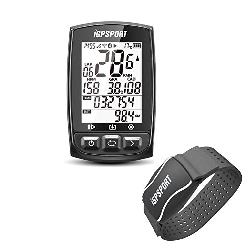 Cycling Computer : iGPSPORT Bike Computer with Armband Heart Rate Monitor, Wireless Waterproof GPS Cycling Computer with Heart Rate Monitor Sensor Wear on Arm with Dual Band Radio ANT+ and Bluetooth Smart - Black
