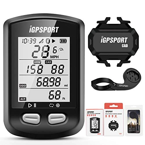 Cycling Computer : iGPSPORT iGS10 Wireless Bike Computer, IPX6 Waterproof Cycling Computer Bluetooth / ANT+ Bicycle GPS combo with bike mount Cadence / Speed Sensor (Combo 2)