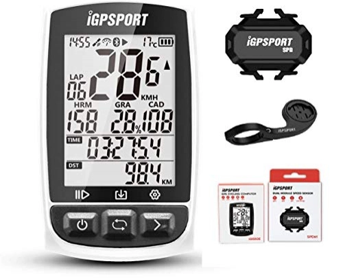 Cycling Computer : iGPSPORT iGS50E Wireless Cycle Computer with ANT+ Function Bike Speedometer GPS combo with bike mount Cadence Speed Sensor (Combo 1)