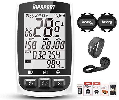 Cycling Computer : iGPSPORT iGS50E Wireless Cycle Computer with ANT+ Function Bike Speedometer GPS combo with bike mount Cadence Speed Sensor (Combo 5)