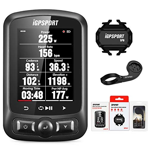 Cycling Computer : iGPSPORT iGS620 Bike Computer Wireless Waterproof GPS 2.2inch color LCD Bicycle Computer with WiFi / ANT+ / Bluetooth combo pack with Heart Rate monitor bike mount Cadence Speed Sensor (Combo 1)