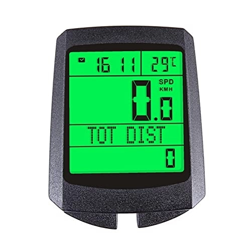 Cycling Computer : koliyn Bicycle odometer cycling speedometer, multi-function FSTN backlit waterproof display Auto standby / wake-up Five Chinese words to switch freely, Green