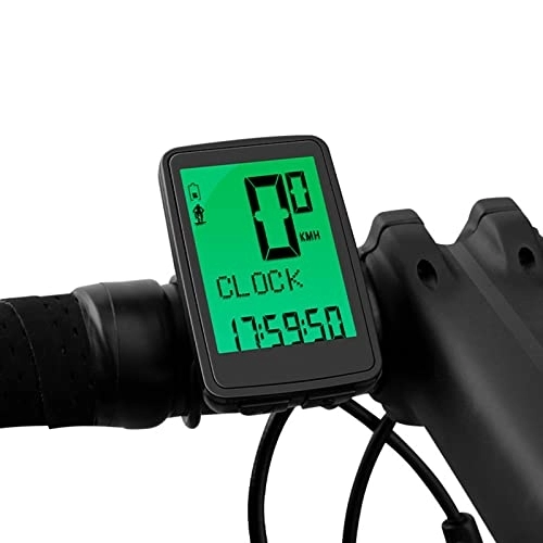 Cycling Computer : koliyn Bicycle tachymeter, 2.4G signal transmission 24 function LCD backlit display with cadence sensor Bicycle cadence codemeter, Green