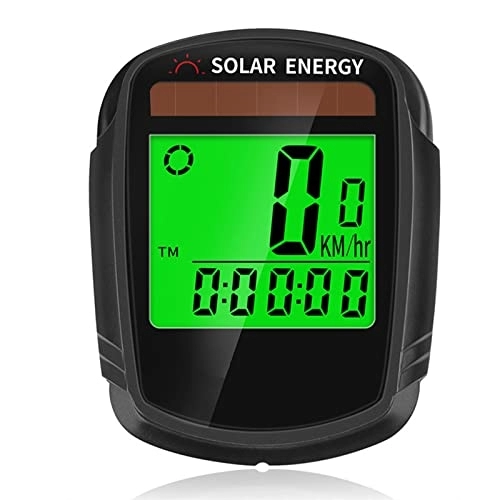Cycling Computer : koliyn Wireless solar cycling computer, bicycle speedometer, odometer, multi-function LCD backlight waterproof display, outdoor riding equipment accessories