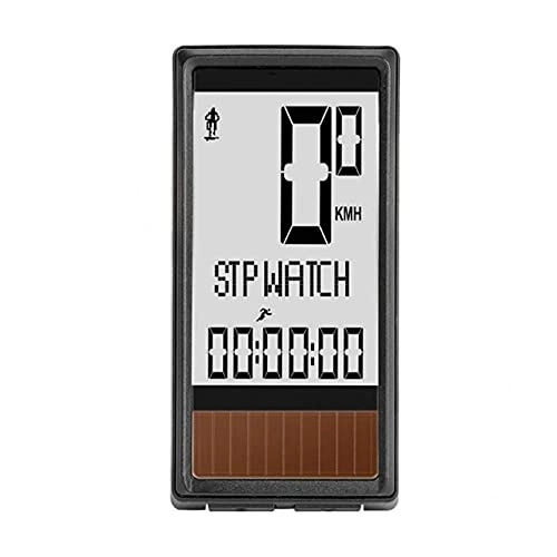Cycling Computer : KUANDARGG Multifunction Waterproof LCD Wireless Bike Computer Large Screen Bicycle Speedometer Odometer Solar Energy Bike Computer With Five Languages, Black, One Size