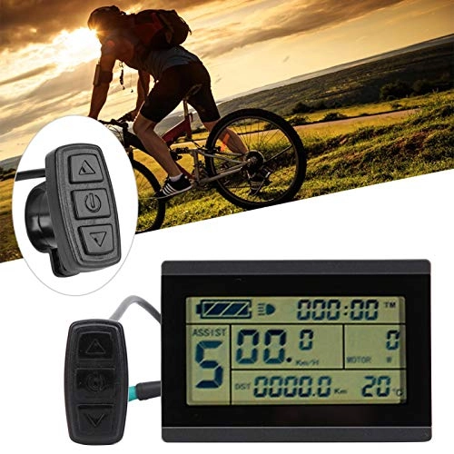 Cycling Computer : Lcd Instrument, Bike Conversion Kt‑lcd3u Horizontal Black&white Screen Lcd Meter Waterproof Connector 24v‑36v‑48v Automatically Recognized and Compatible with Usb Interface