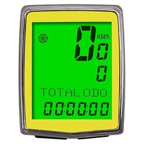 Cycling Computer : Ldelw Bike Computer 12 / 24-hour Clock Wired / Wireless Bike Computer For Biking Enthusiast for Fitness Fanatic (Color : Yellow Size : ONE SIZE) sunyangde (Color : Yellow, Size : One Size)