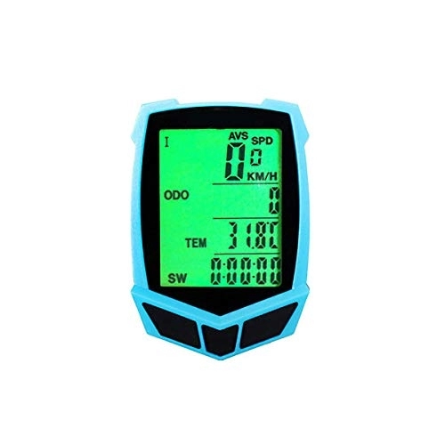 Cycling Computer : Lesrly-Cycle Bicycle Computer, Bicycle Speedometer And Odometer, Wireless Waterproof Bicycle Stopwatch, LCD Backlight Display, Suitable for All Bicycles, Blue, Wireless
