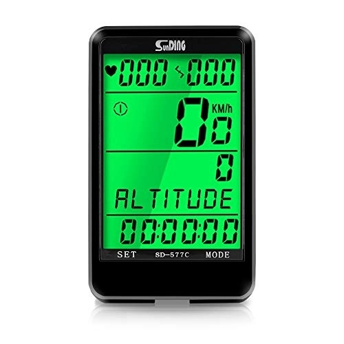 Cycling Computer : Lesrly-Cycle Wireless Waterproof Bike Computer, Cycling Odometer Multifunction 8 Languages Automatic Wake Up Backlight for Most Bikes, Black