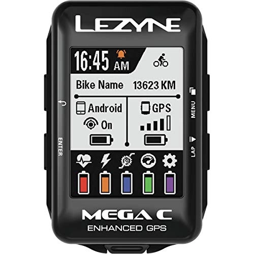 Cycling Computer : Lezyne Mega C GPS Computer Loaded Bundle, Black, One Size
