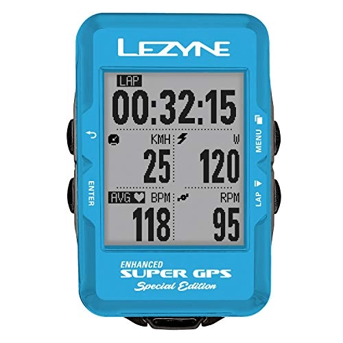 Cycling Computer : Lezyne Super GPS Special Edition, 1 GPS-SPR- V210Computer, Blue, One Size