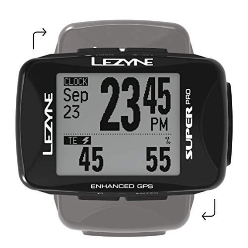 Cycling Computer : Lezyne Super Pro GPS Computer for Bicycle / Mountain Bike, Unisex Adult, Black, One Size (Manufacturer's Size)