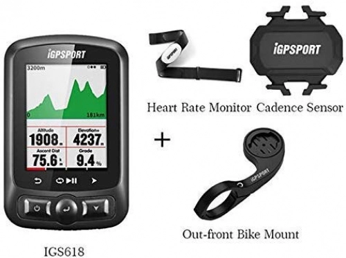 Cycling Computer : LFDHSF Bike Computer, Bluetooth Speedometer Waterproof Bicycle Stopwatch (Heart Rate Monitor +Cadence Sensor+Out-Front Bike Mount)
