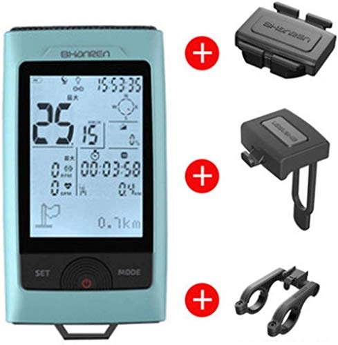 Cycling Computer : LFDHSF GPS Bike Computer Odometer with Wireless Speed&Cadence Sensor Intelligent Warning Headlight Outdoor Waterproof Cycling Speedometer Accuracy 0.000
