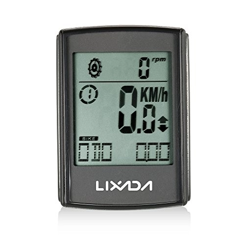 Cycling Computer : Lixada Bike Computer, Cycling Computer, Wireless Bicycles Computer LCD Speed Cadence Water-resistant Speedometer (Black)