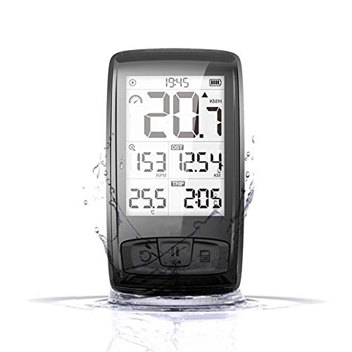 Cycling Computer : LWBN Bike Computer Wireless Waterproof Cycling Computer Automatic Multifunctions Bicycle Speedometer Odometer Backlight LCD Display Tracking Distance Avs Speed Time Bluetooth connection-Black