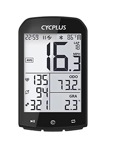 Cycling Computer : M1 GPS Cycling Computer, Wireless GPS Bike Tracker With Bluetooth Ant+, Waterproof Dynamic Performance Monitoring, Popularity Routing Speedometer With Auto Backlight (Size : Black)