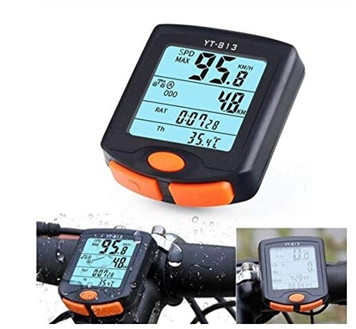 Cycling Computer : MCNUSS Wireless Bike Computer, Waterproof Bike Cycle Computer 4 Line LCD Backlight Display for Tracking Riding Speed and Distance, Waterproof Bike Computer