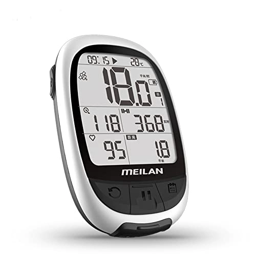 Cycling Computer : MEILAN M2 GPS Core Bike Computer Wireless Cycle Computer Cycling Speedometer and Odometer Bluetooth ANT+ Connect with HR Monitor Power Speed Cadence Sensor Waterproof