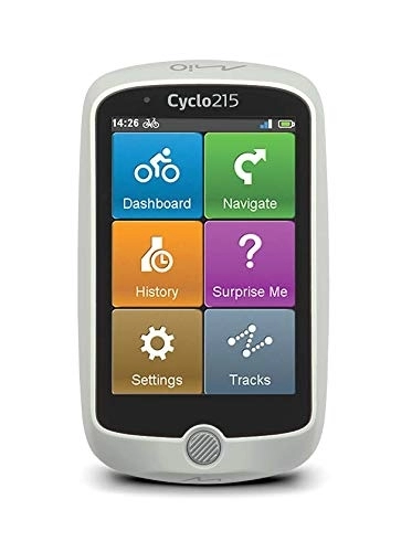 Cycling Computer : Mio Cyclo 215 Full Europe Bicycle Navigation Computer Wireless GPS Bike Navigation with Smart Functions, Coloured Display 3.5 Inch