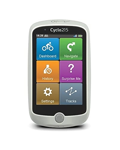 Cycling Computer : Mio Cyclo 215 HC Full Europe Bike Computer with Cardio Band, Wheel Sensor and Cadence, Europe Maps Preinstalled, Black / White