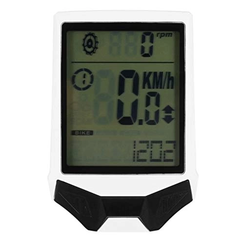 Cycling Computer : NBNBN Bike Cycle Speedometer Cycling Wireless Computer with Heart Rate Sensor Rainproof Cycling Computer with Backlight Speed Display for Tracking (Color : White, Size : One size)