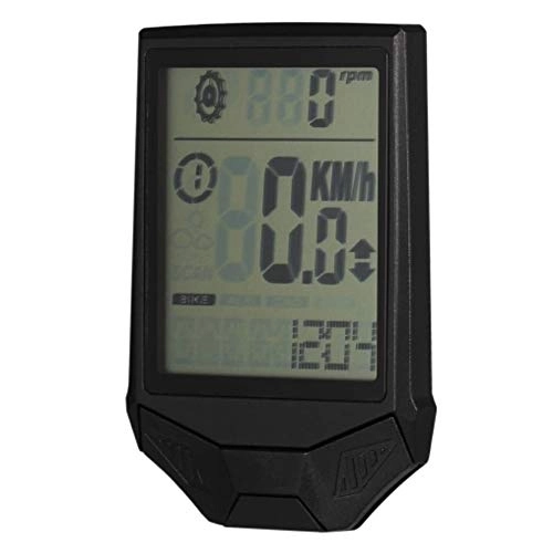 Cycling Computer : Odometer Cycling Wireless Computer with Heart Rate Sensor Multifunctional Rainproof with Backlight (Color : Black, Size : One size)