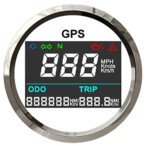 Cycling Computer : Odometer Gauge Digital GPS Speedometer LCD Speed Gauge Odometer Adjustable Mileage Trip Counter 52mm for Auto Motorcycle Boat 12V 24V ZHQHYQHHX (Color : WS, Size : Free)
