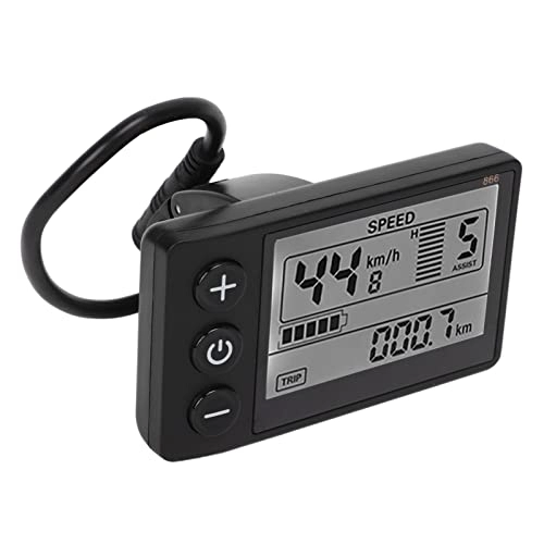Cycling Computer : OUKENS Electric Bike LCD Display Meter, Multifunction LCD Display Meter 24 36 48 52 60V Bike Control Panel with Waterproof Plug, Bike Computer, with Extra Large LCD Backlight Display