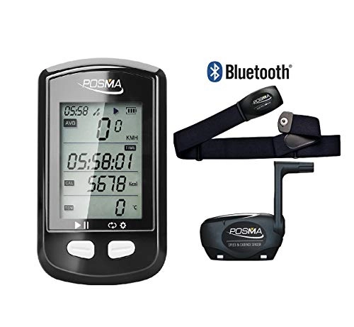 Cycling Computer : POSMA DB2 Wireless GPS Cycling Bike Speedometer Odometer with BHR20 Heart Rate Monitor & BCB20 Speed / Cadence Sensor