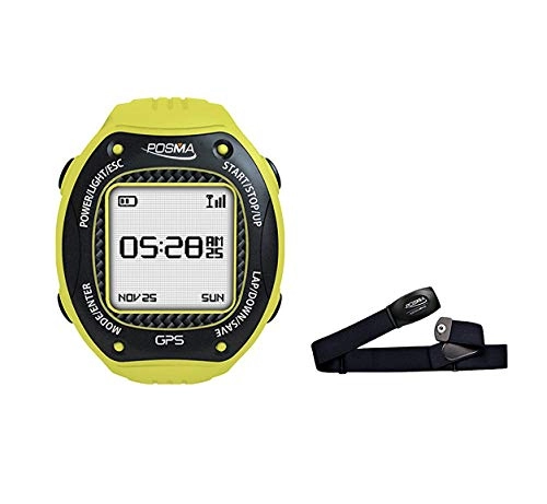 Cycling Computer : POSMA W3 GPS Running Cycling Hiking Multisport Watch Navigation ANT+ STRAVA MapMyRide / MapMyRun Bundle with BHR20 Heart Rate Monitor Yellow