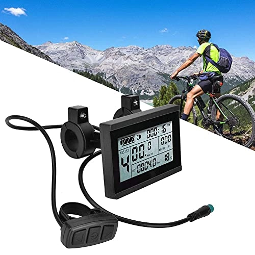 Cycling Computer : Power Display Meter Bicycle Display Meter Bike Electric LCD Display Meter, with Connector, Fit for Bike Modification