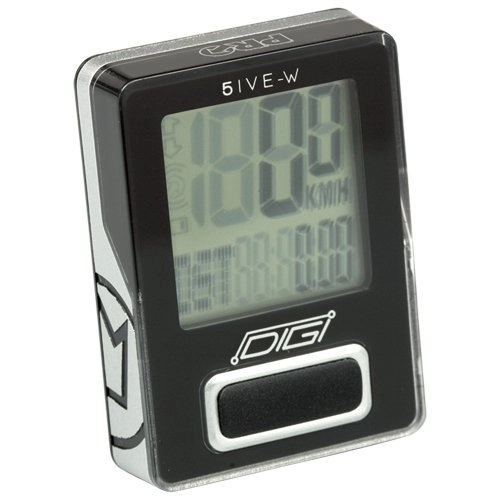 Cycling Computer : Pro DIGI 5IVE Computer 5 Functions Wireless Cycle Computer - Black, One Size