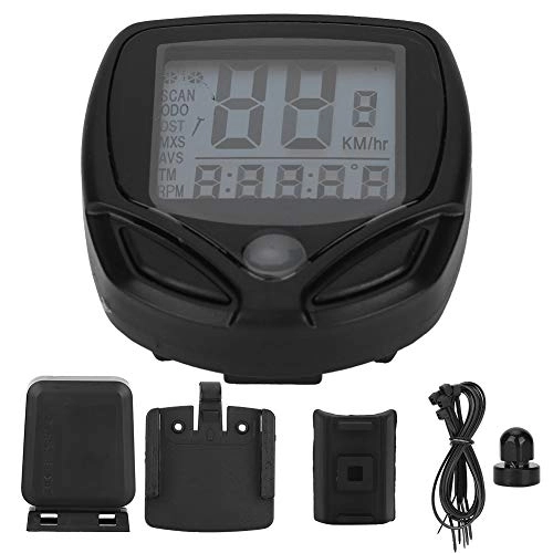 Cycling Computer : Qinlorgo Black Automatic Bike Speedometer, LCD Digital Display Bicycle Computer, English Type for Road Bicycles Ordinary Bicycles Mountain Bicycles Folding Bicycles