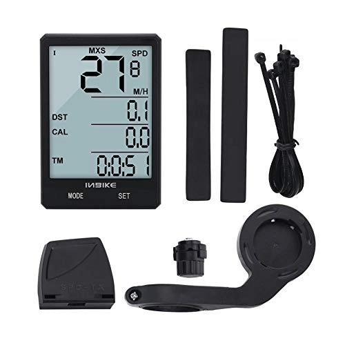 Cycling Computer : QQBH 2.8'' Large Screen Wired Wireless Bicycle Speedometer Cycling Computer Stopwatch Mountain Road Bike Odometer Accessories (Color : Wireless)