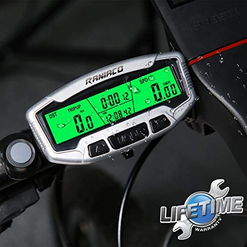 Cycling Computer : RANIACO Bike Computer, LCD Backlight Automatic Wake-up Multifunctions Cycle Computer Wireless Waterproof Bicycle Odometer Speedometer for Performance and Racing (Wireless)