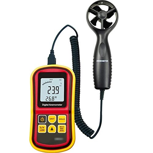 Cycling Computer : Roland zion Portable Digital Anemometer Measuring Wind Speed, Wind Speed, Wind Speed Instrument Air Volume Sailing Fishing Mountaineering (Color