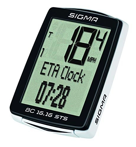 Cycling Computer : Sigma BC 16.16 STS Black, White – Computer For Bicycles (27 x 37 mm, 37.5 mm, 11.5 mm, 52 mm)