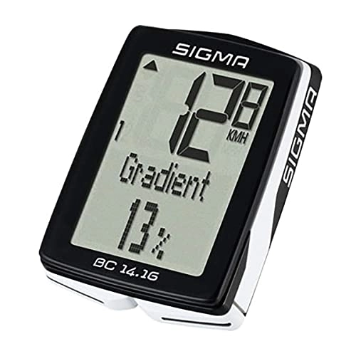 Cycling Computer : Sigma Sport Bicycle Computer BC 14.16, 14 Functions, Altitude, wired Bike Computer, Black