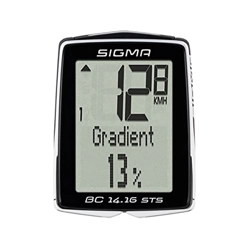 Cycling Computer : Sigma Sport Bicycle Computer BC 14.16 STS, 14 Functions, Altitude, wireless Bike Computer, Black