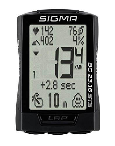 Cycling Computer : Sigma Sport Bicycle Computer BC 23.16 STS, 23 Functions, Ghost-Race, wireless Bike Computer, Cadence, Heart rate, Black